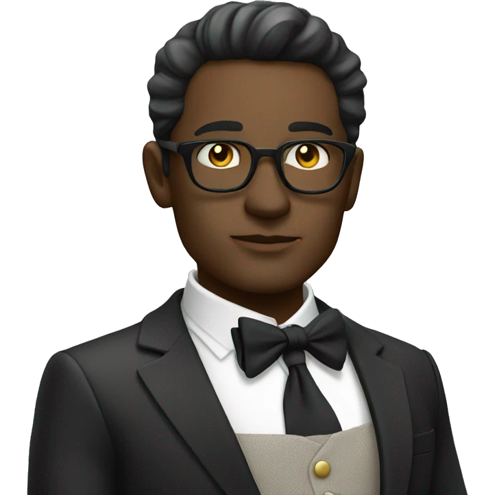 confident man in stylish attire smoking emoji