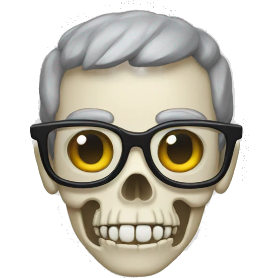 Skeleton with nerd glasses emoji