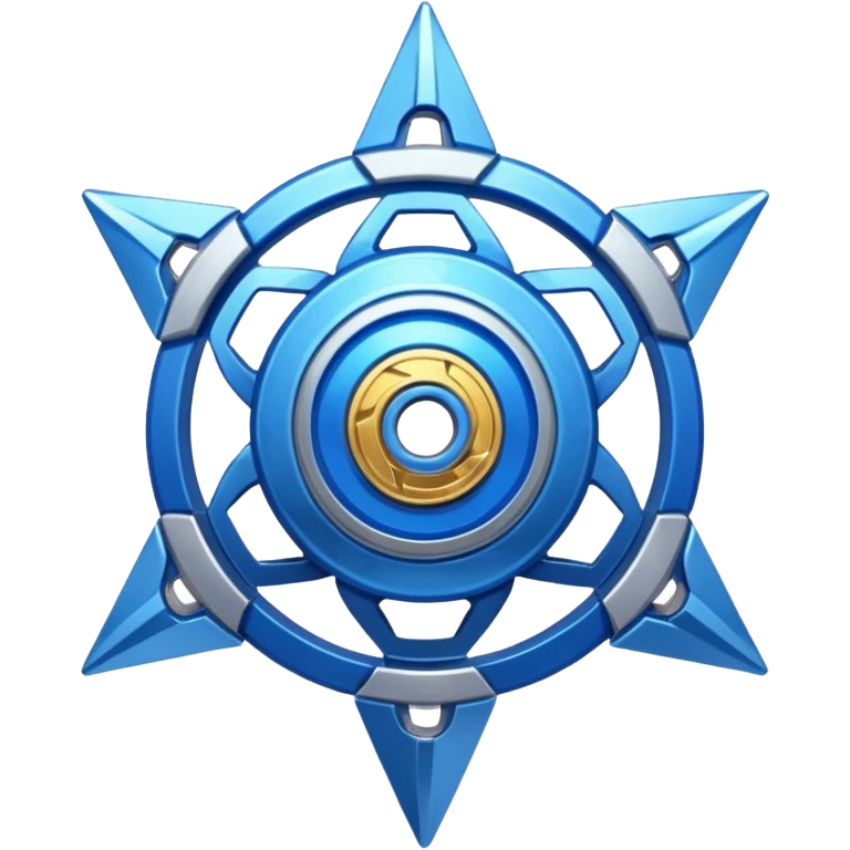 A blue Beyblade with 3 pointed blades like Victory Valtryek emoji