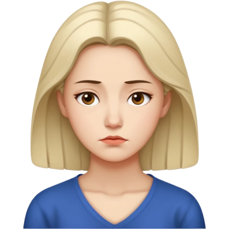 고민하고 있는 여자. 상반신까지만 만들어줘. emoji
