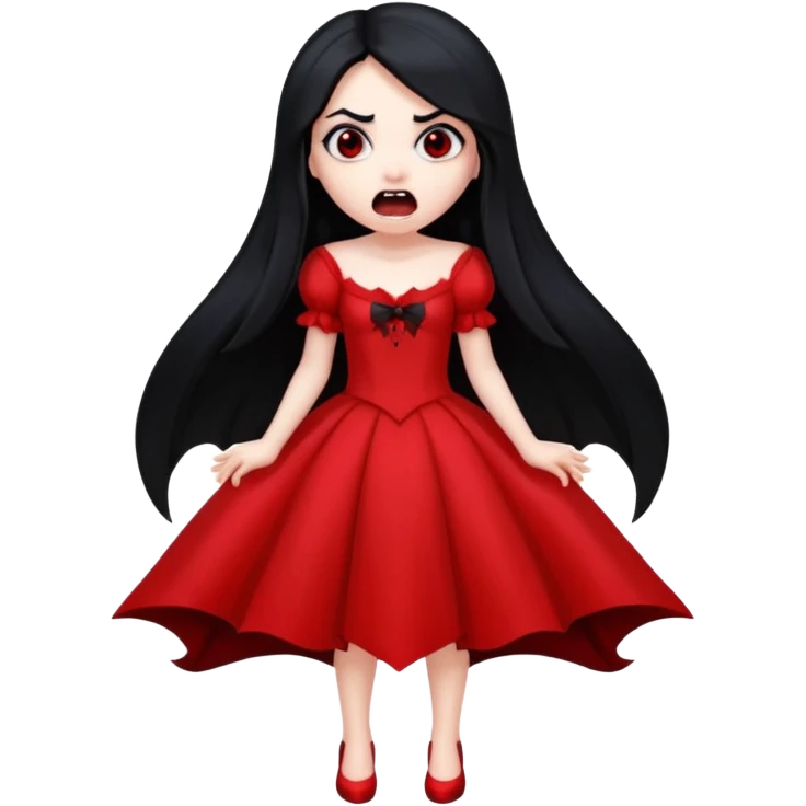 Cartoon vampire girl with a shocked expression, full body  emoji