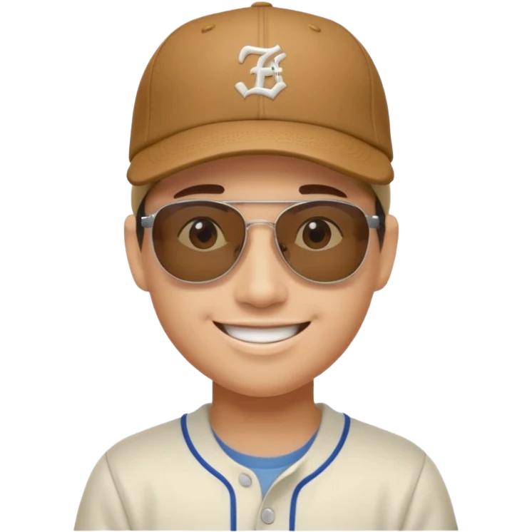 smiling face with sunglasses wearing a baseball cap, cap tilted sideways emoji