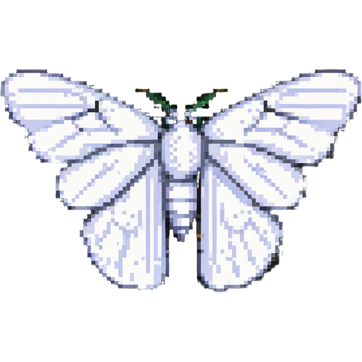 white witch moth with wings open emoji