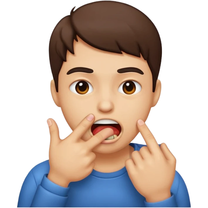 Do the emoji that bites your lips but instead that you bite your finger emoji