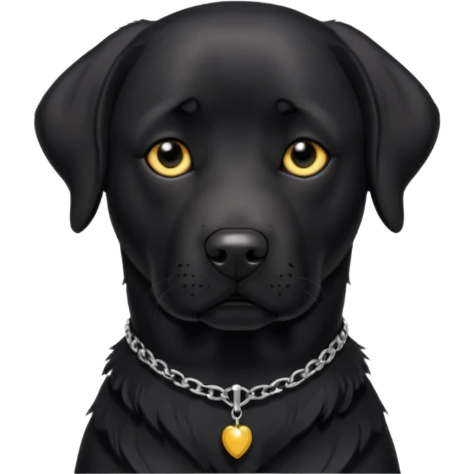 Sad black lab dog wearing gothic accessories  emoji