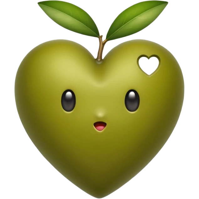 green olive heart emoji