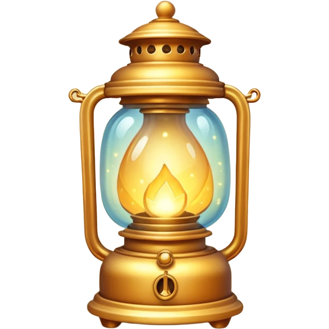magic lantern object icon, glowing enchanted lantern, warm golden light inside, subtle magical particles floating, fantasy style, 3D cartoon, mobile game icon style, centered, clean background, no text, no watermark
 emoji