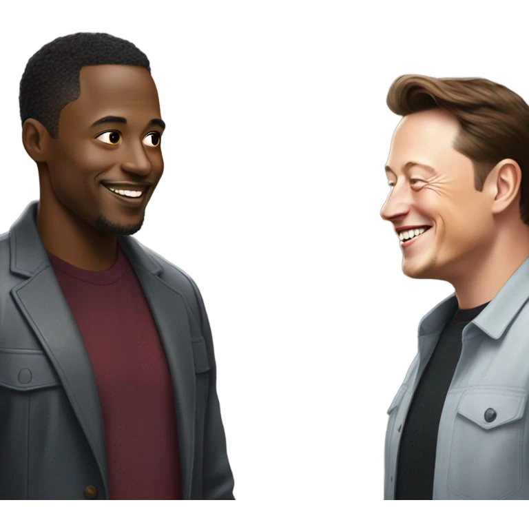 black man with elon musk emoji