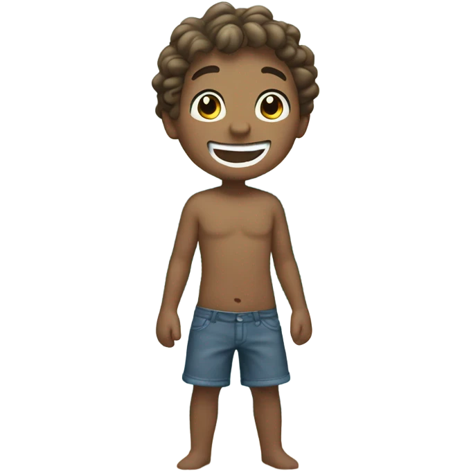 smiling boy by the ocean emoji
