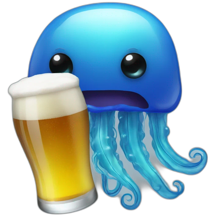 bluejellyfish-with-beer emoji