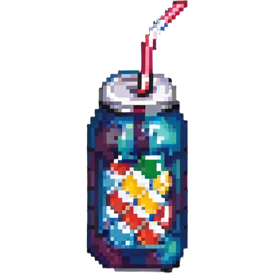 soft drink with a straw emoji
