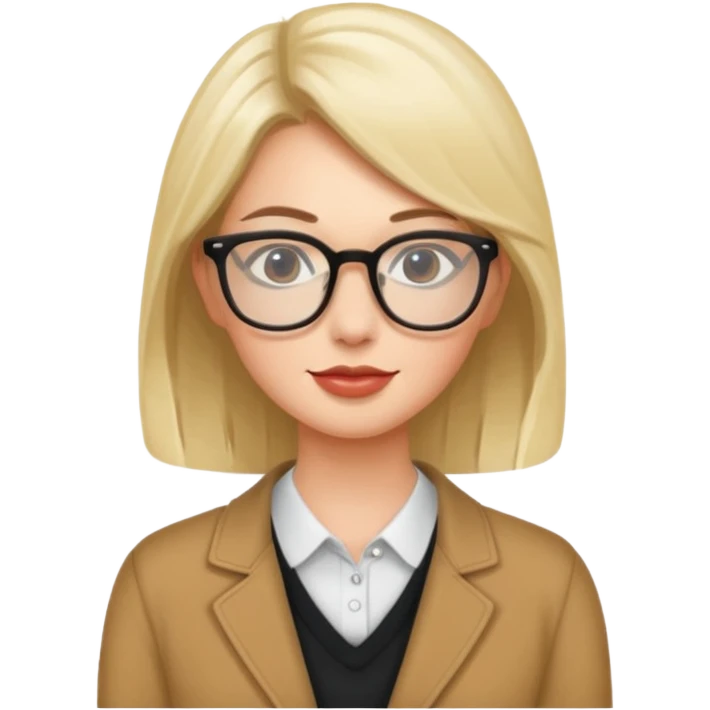 model wearing glasses emoji