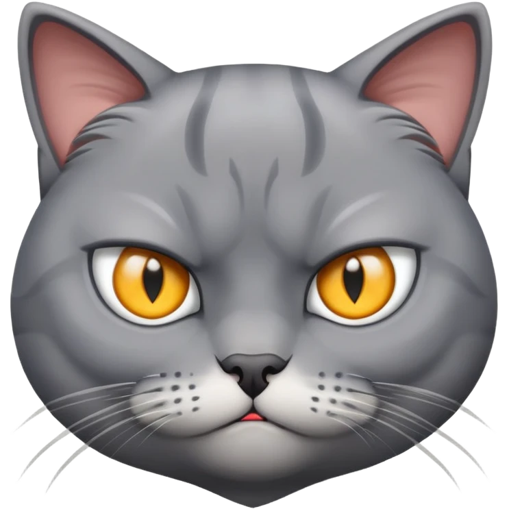 Серый одноглазый котик. Злой  emoji