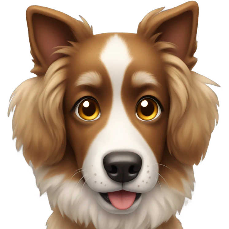 Brown and white dog emoji