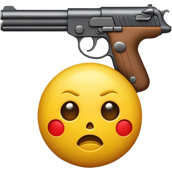 Emoji jaune qui se tire une balle de pistolet dans la tête et meurt emoji