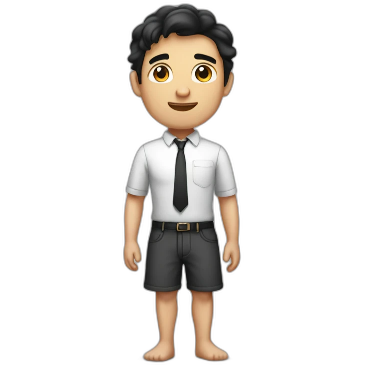 Standing handsome mathematician with dark hair in boxers emoji