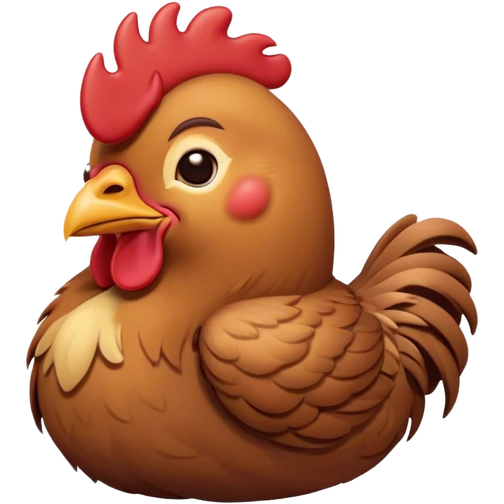 Meme-Worthy Cute Sleeping Brown Rooster Portrait Emoji, Head resting peacefully with a contented smile, showcasing a robust build and a luxuriously soft brown plumage, eyes shut in a serene, restful nap, Simplified yet hilariously adorable features, highly detailed, glowing with a soft, drowsy light, high shine, relaxed and utterly lovable, stylized with an air of playful laziness, bright and heartwarming, soft glowing outline, capturing the essence of a comically sleepy rooster, so meme-worthy it feels like it could instantly become the next viral sensation of adorable slumber! emoji