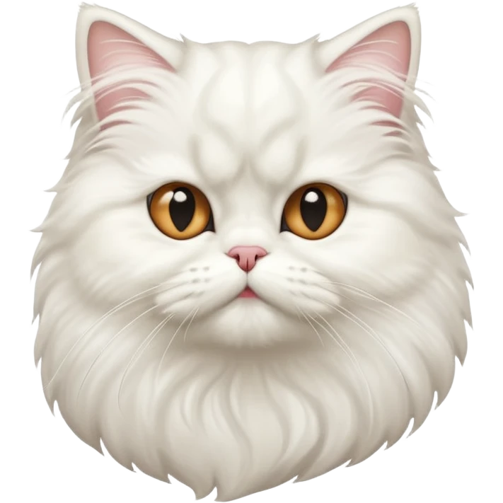 White Persian giving a kiss emoji