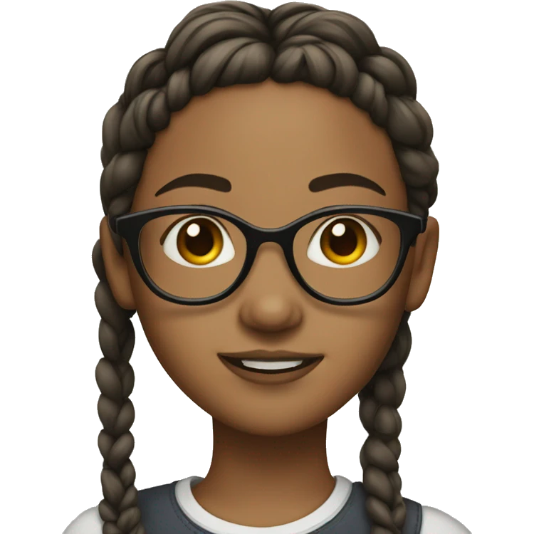Girl with braids and nose ring and glasses emoji