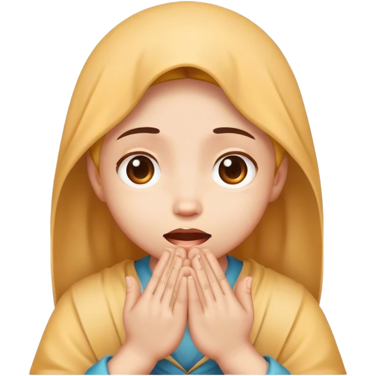 Cute begging face with hands emoji