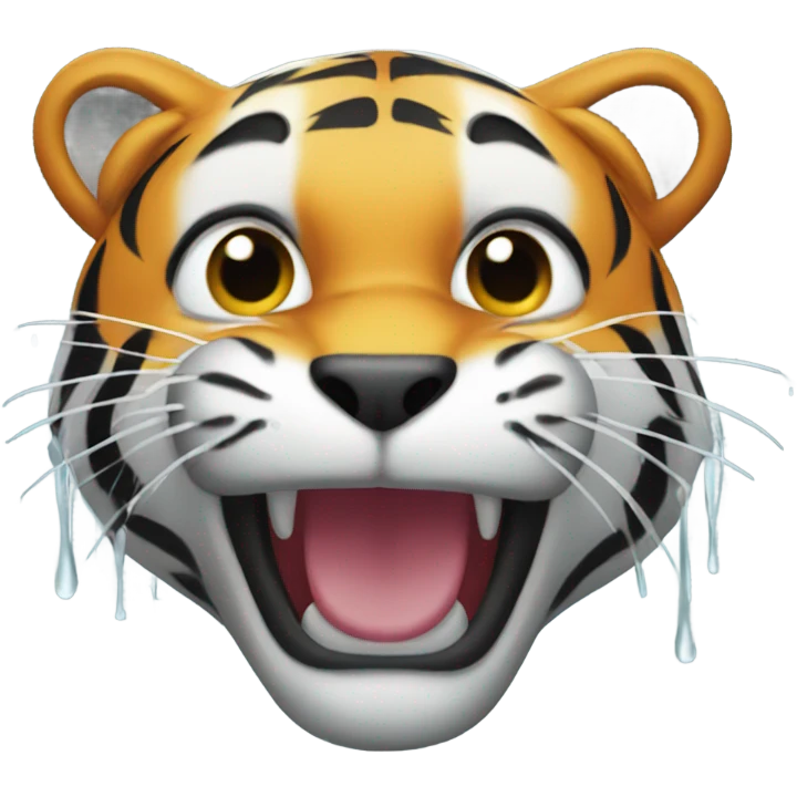 Tiger in rain emoji
