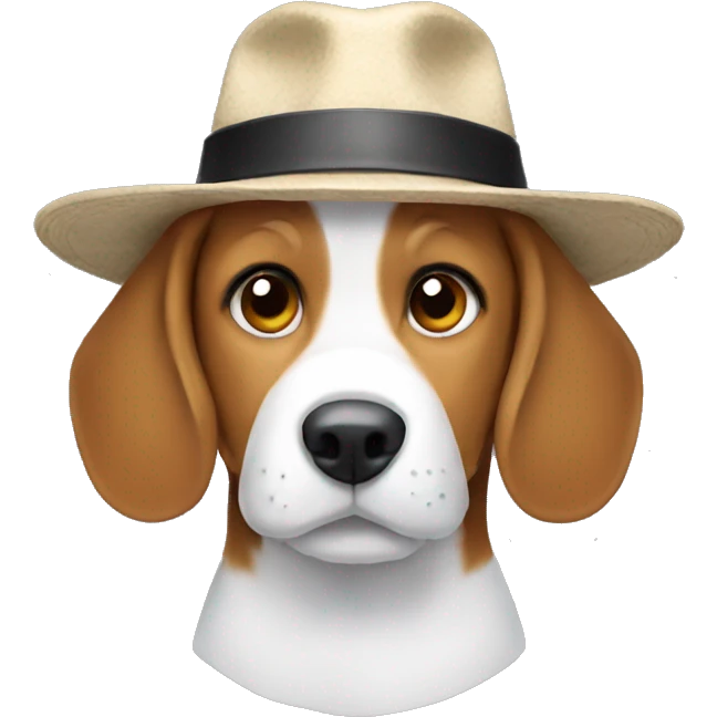 Beagle with a hat emoji