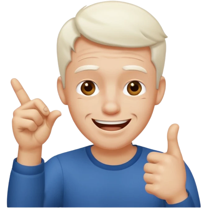 2 homme, un triste et l'autre qui le pointe du doigt en rigolant emoji