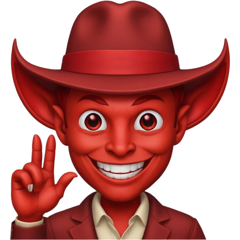 Devil with red fedora emoji