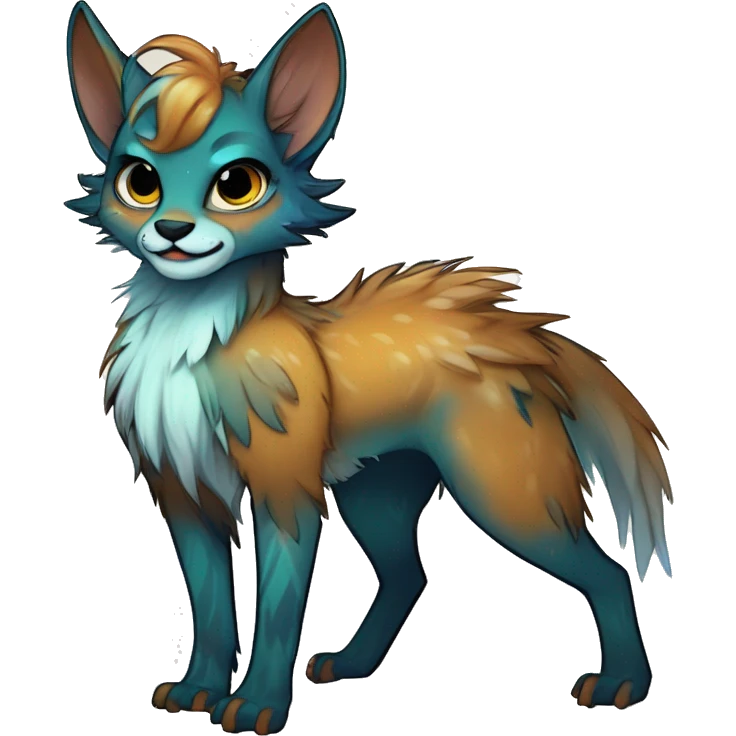 Cool cute Kawaii edgy fantasy shiny animal  fursona Fionbri vernid by griffsnuff & LiLaiRa & Falvie full body emoji