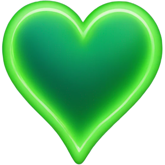 neon green heart  emoji