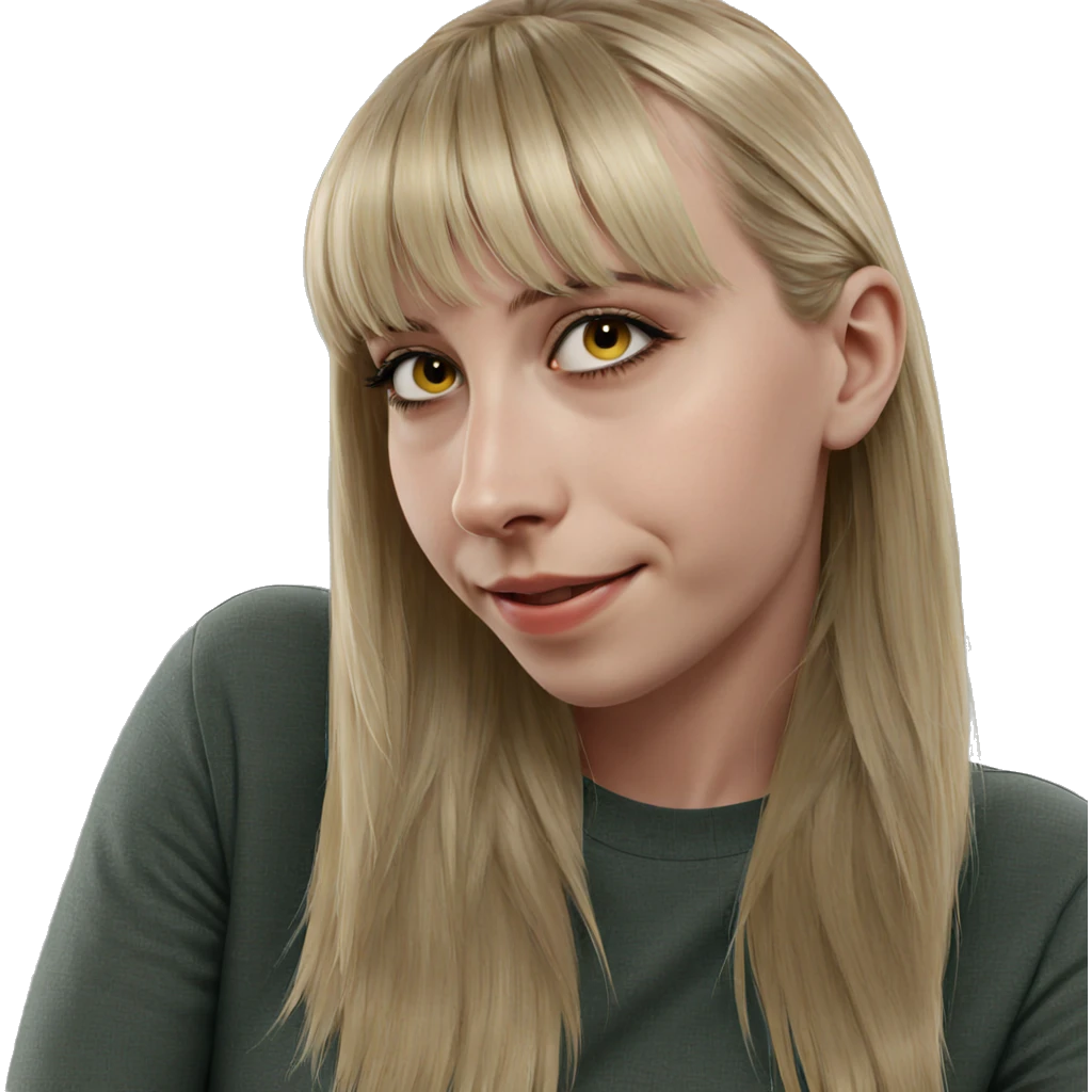 smiling blonde girl portrait emoji