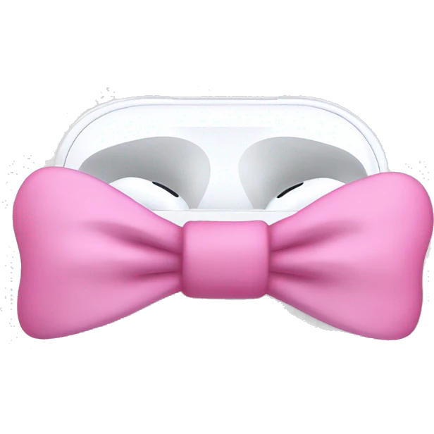 AirPods with pink bow emoji