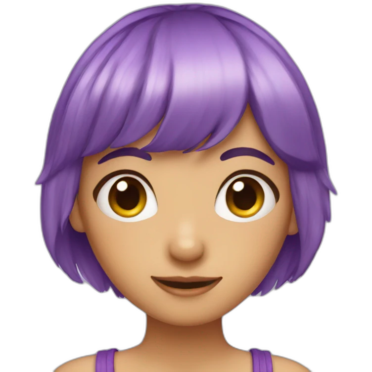 Fairy with bangs and purple hair emoji
