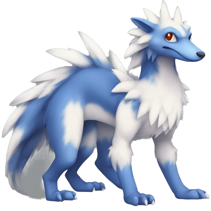 Cute Lombax-Sergal-Vernid-Fakemon full body  emoji
