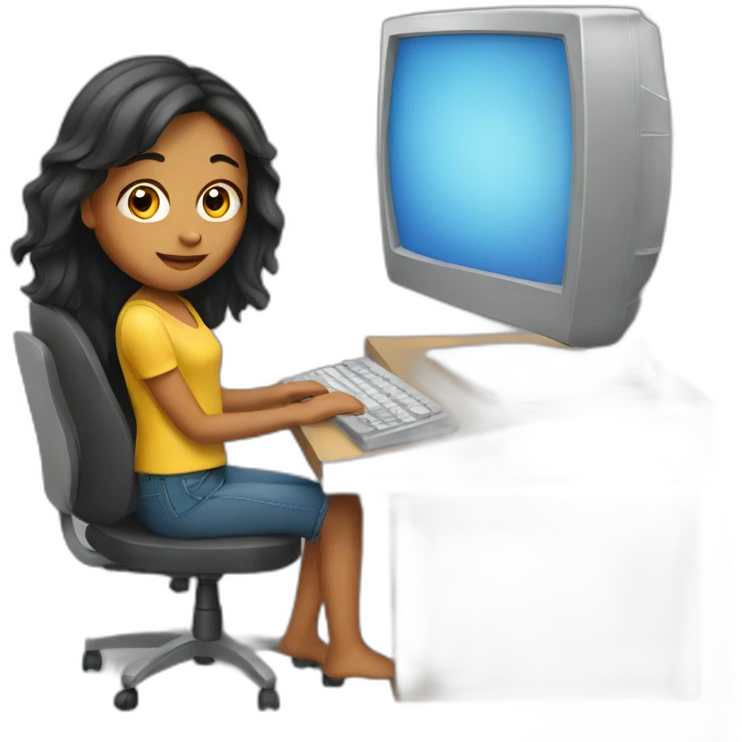 girl at the computer emoji