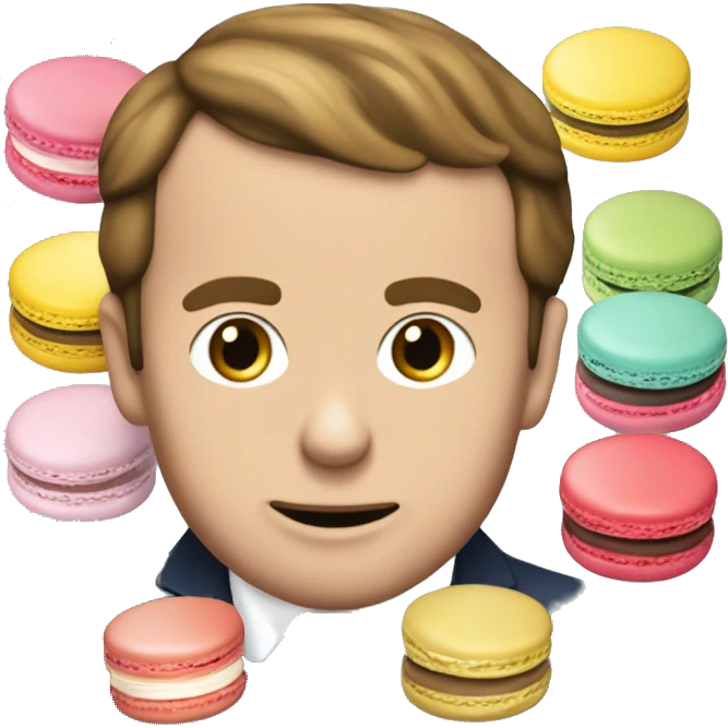 Macron qui mange des macarons emoji