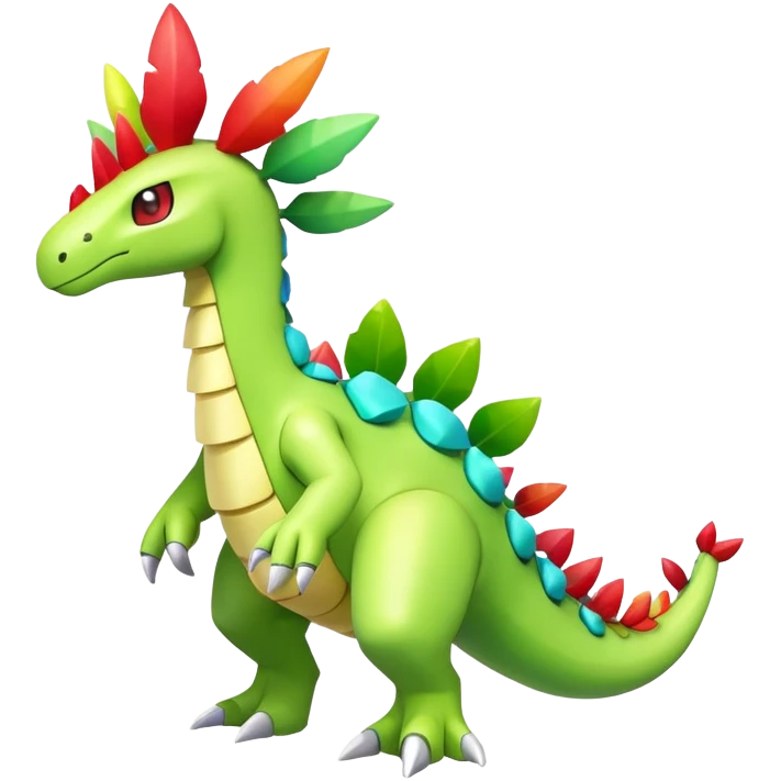 Shiny Colorful Meganium-Amaura-fakemon (full body) emoji