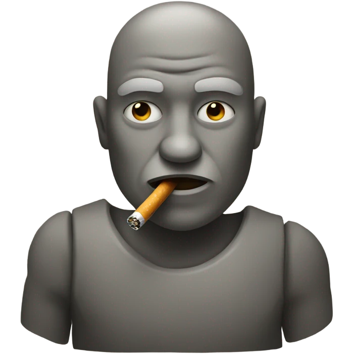 stone person with a cigarette in his mouth emoji