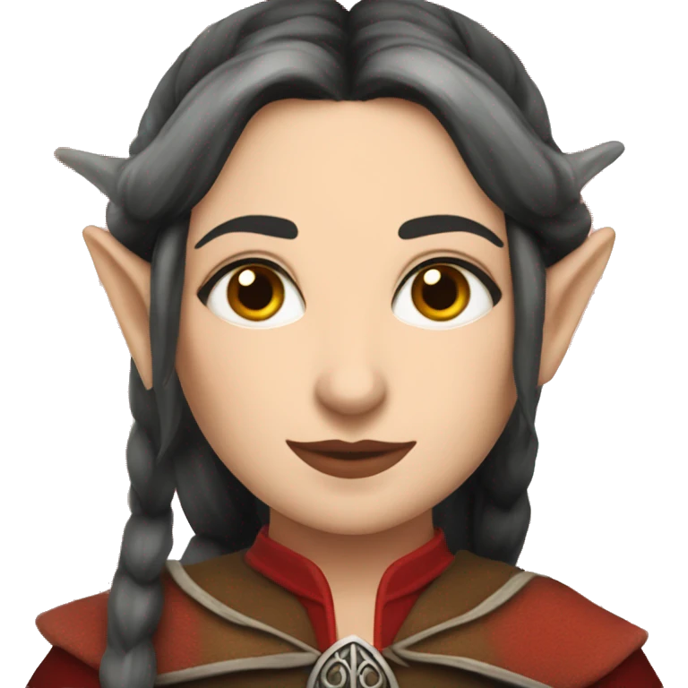 A Queen of LOTR elfs with red and black striped hat emoji