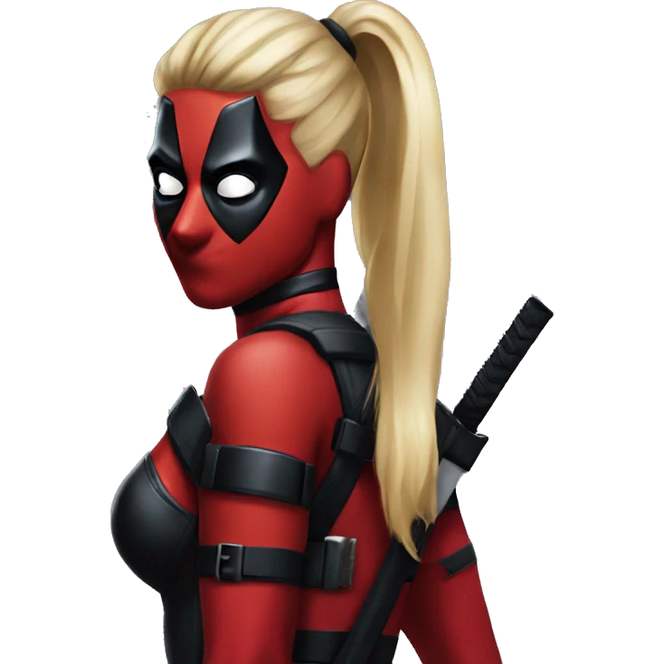 ponytail blond lady deadpool one mask emoji