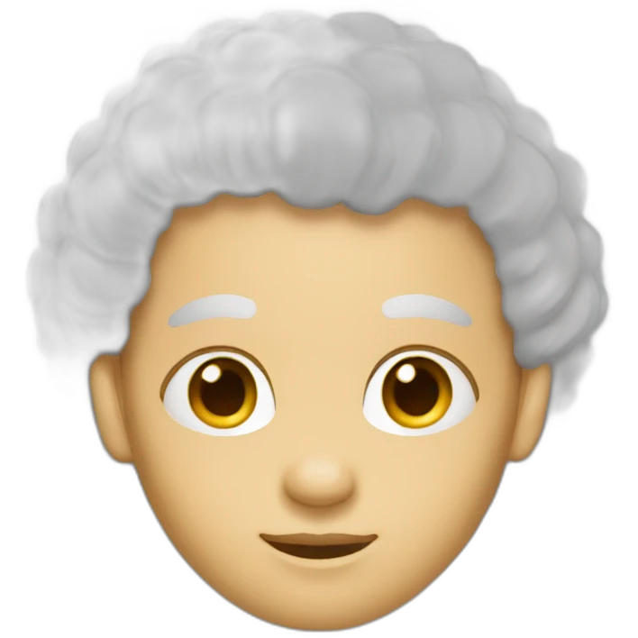 white with afro hair cut emoji