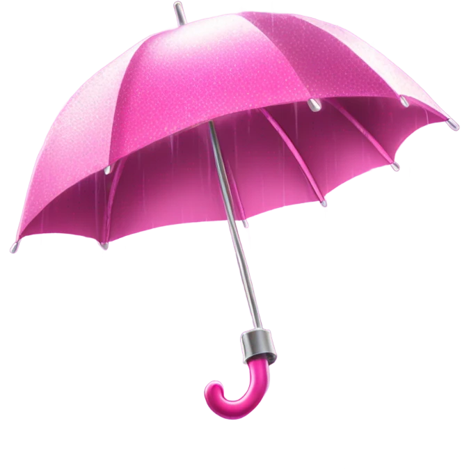 Pink sparkly umbrella in a thunderstorm emoji