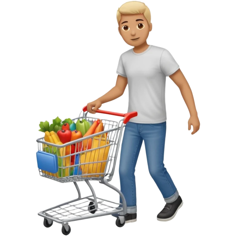 man-with-a-shopping-cart-full-body emoji