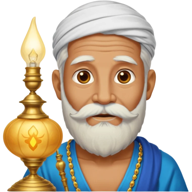 Old genie - white beard, lamp





































 emoji