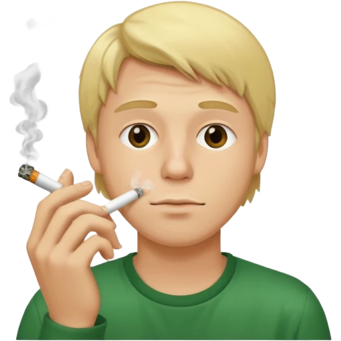 blond guy smoking weed emoji