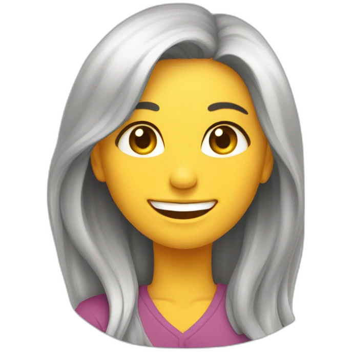 mujer pelirroja sonriente pelo largo ojos color miel emoji