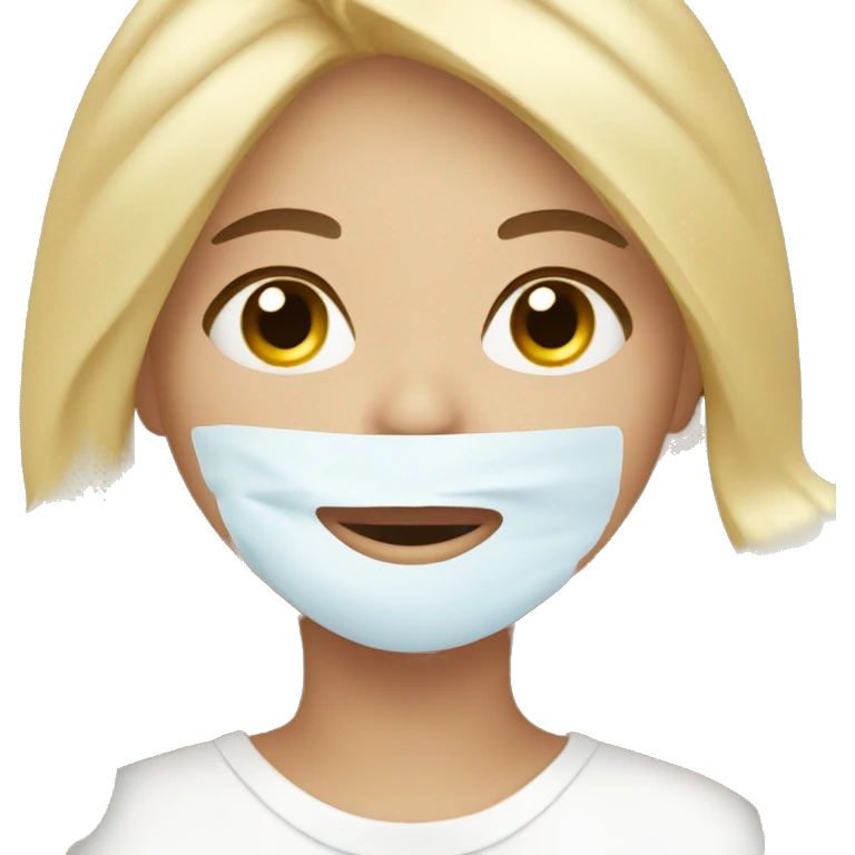 blonde girl doing skincare emoji