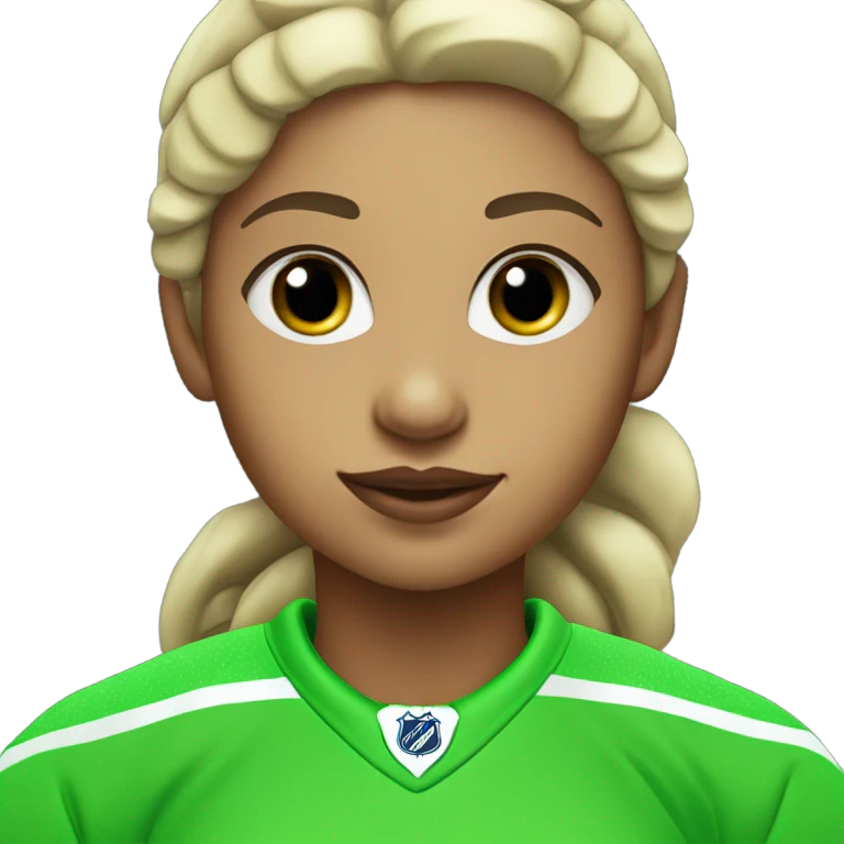 Girl ice Hockey player neon green emoji