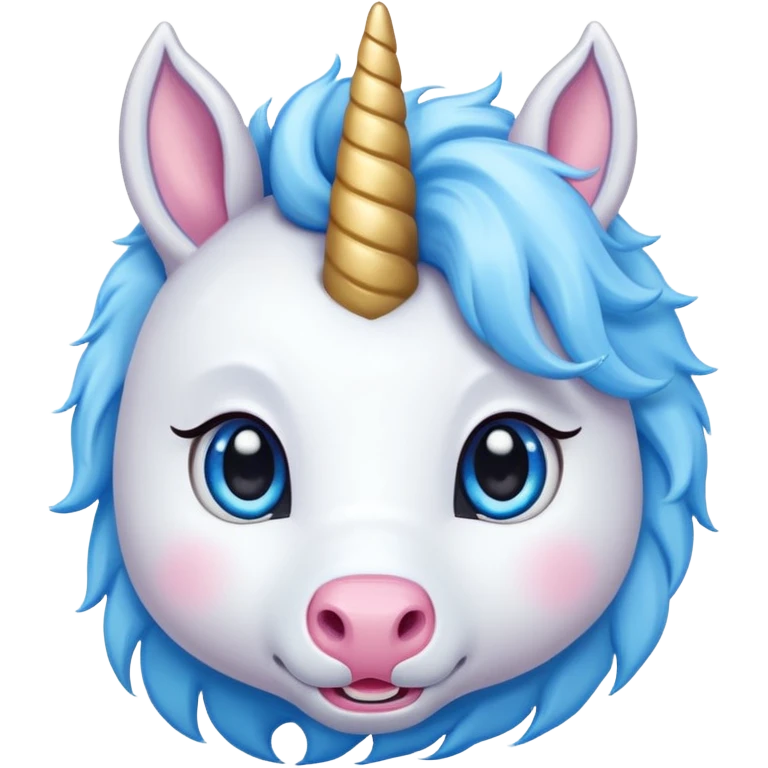unicorn head, cute, like cartoon character emoji