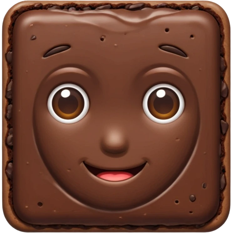 simple chocolate brownie emoji